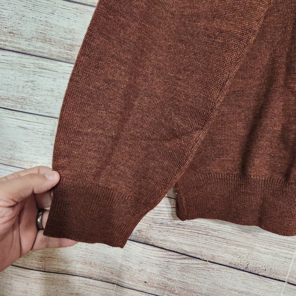 Viyella V-Neck Merino Wool Sweater Long Sleeve Brown Men's Size XXL - Picture 14 of 14